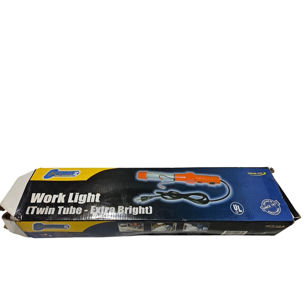 Cummins Pro Twin Tube Extra Bright Work Light 4232 Red Handheld Portable 110V - Picture 8 of 8